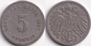 Германия 5 пфеннигов 1897 A