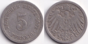 Германия 5 пфеннигов 1892 A