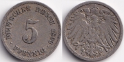 Германия 5 пфеннигов 1893 F