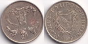 Кипр 5 центов 1990