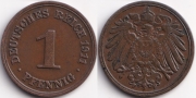 Германия 1 пфенниг 1911 F