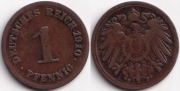 Германия 1 пфенниг 1910 F