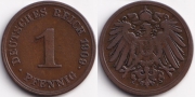 Германия 1 пфенниг 1909 J