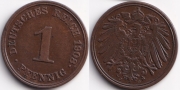 Германия 1 пфенниг 1908 J