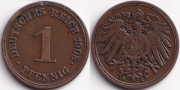 Германия 1 пфенниг 1908 E