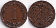 Германия 1 пфенниг 1908 А