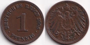Германия 1 пфенниг 1906 F