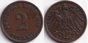 Германия 2 пфеннига 1913 J