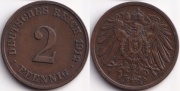 Германия 2 пфеннига 1912 J
