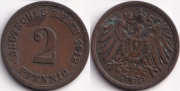 Германия 2 пфеннига 1912 F