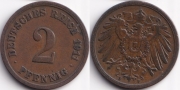 Германия 2 пфеннига 1911 F