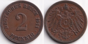 Германия 2 пфеннига 1911 A