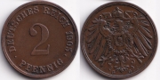 Германия 2 пфеннига 1905 G