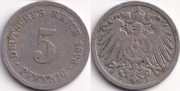 Германия 5 пфеннигов 1893 J