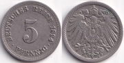 Германия 5 пфеннигов 1894 A