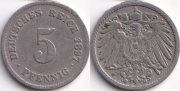 Германия 5 пфеннигов 1897 G