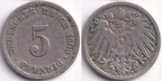 Германия 5 пфеннигов 1900 D