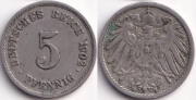 Германия 5 пфеннигов 1902 G
