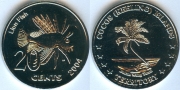 Кокосовые острова 20 центов 2004