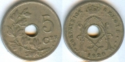 Бельгия 5 сантимов 1920 Belgie