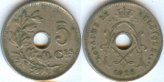Бельгия 5 сантимов 1928 Belgique