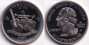США 25 центов 2002 Теннесси S ПРУФ