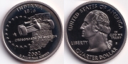США 25 центов 2002 Индиана S ПРУФ