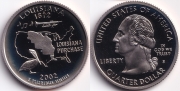 США 25 центов 2002 Луизиана S ПРУФ